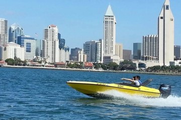 Yellow Speed Boat side view